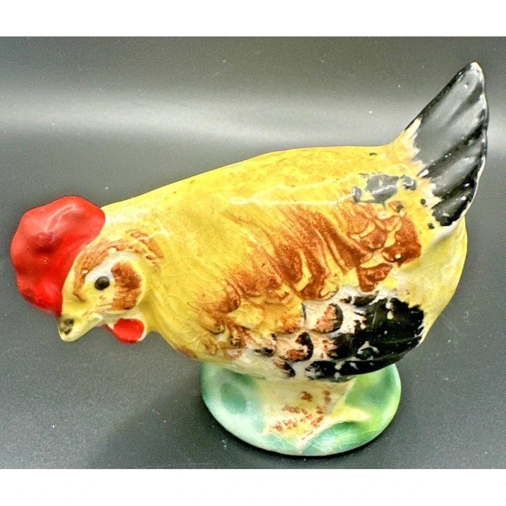 Vintage Ceramic Rooster and Hen Salt & Pepper Shakers Made in Japan 1950's Read